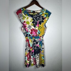 Hot & Delicious Vintage Aesthetic Vibrant Floral Mini Dress Size Small